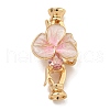 Brass Micro Pave Clear Cubic Zirconia Fold Over Clasps KK-U037-22G-01-1