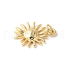 Brass Sun Face Pendants ZIRC-I071-14G-2