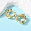 Rack Plating Brass Criss Cross Hoop Earrings for Women X-EJEW-B014-15G-5
