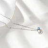 925 Sterling Silver Micro Pave Cubic Zirconia Pendant Necklaces for Women NJEW-V007-01P-2
