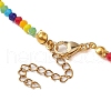 6 Solid Colors Glass Beaded Necklaces NJEW-JN04900-5