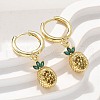 Brass Cubic Zirconia Hoop Earrings EJEW-Q015-02G-7