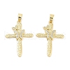 Rack Plating Brass Micro Pave Clear Cubic Zirconia Pendants KK-Z064-22G-1
