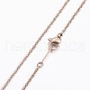 304 Stainless Steel Chain Necklaces NJEW-E109-04RG-3