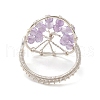 Natural Amethyst Beads with Solid Round Brass Beads and Eco-Friendly Copper Wire Rings RJEW-TA00183-01-4