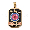 Ion Plating(IP) 304 Stainless Steel Enamel Pendants STAS-Q003-01G-011-1