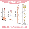FIBLOOM 4 Pair 4 Style Resin Petal & Sakura Flower Dangle Stud Earrings EJEW-FI0003-15-9