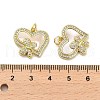 Brass Micro Pave Clear Cubic Zirconia Pendants KK-K365-04C-G-3