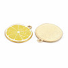 Light Gold Alloy Enamel Pendants ENAM-S126-125-3