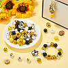 SOFPLATE 12 Styles Painted Natural Wood Beads WOOD-SP0001-05-4