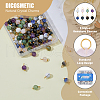 120Pcs 8 Styles Natural Mixed Gemstone Round Charms PALLOY-DC00004-4