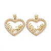 Brass Cubic Zirconia Pendants KK-G453-01G-02-2