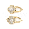 Brass Micro Pave Clear Cubic Zirconia Fold Over Clasps KK-U043-20G-1