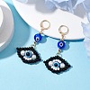 Glass Seed Bead Evil Eye Hoop Earrings EJEW-MZ00272-05-2