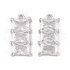Brass Micro Pave Clear Cubic Zirconia Pendants KK-L212-08P-1