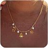 Christmas Brass & Plastic Imitation Pearl Pendant Necklaces for Women FS-WG04E65-03-1