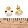Brass Enamel Stud Earrings for Women EJEW-U049-02A-G-5