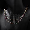 304 Stainless Steel & Natural Mixed Stone Colorful Chip Double Layer Necklaces for Women NJEW-Z061-06G-01-3