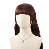 Alloy Enamel Sakura Pendant Necklace NJEW-JN04052-3
