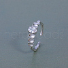 Brass Micro Pave Clear Cubic Zirconia Cuff Rings for Women DG9210-1