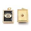 Brass Micro Pave Clear Cubic Zirconia Pendants ZIRC-B0004-08G-A-2