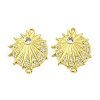 Rack Plating Brass Pave Clear Cubic Zirconia Star Connector Links KK-B091-38G-1