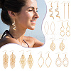 ANATTASOUL 9 Pairs 9 Style Alloy Long Dangle Earrings EJEW-AN0004-20-3