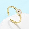 Brass Shell Cuff Rings for Women RJEW-C126-01G-1