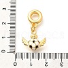 Brass Enamel Sport European Dangle Charms KK-U048-03G-02-3