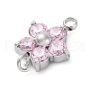 304 Stainless Steel Micro Pave Cubic Zirconia Flower Connector Charms STAS-U042-01P-01-2