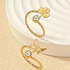 2Pcs 2 Styles Brass Crystal Rhinestone Butterfly Clover Cuff Toe Ring Sets FS-WG20A77-03-3