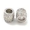 Rack Plating Brass Micro Pave Clear Cubic Zirconia European Beads KK-L215-301P-2