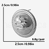 Fashionable 304 Stainless Steel Flat Round with Snake Stud Earrings YB5687-1-1