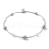 Rack Plating Brass & ABS Plastic Pearl Beads Round Link Chain Necklaces for Women NJEW-C059-08P-1