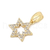 Brass Micro Pave Cubic Zirconia Pendants KK-P299-14G-2
