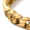 Ion Plating(IP) 304 Stainless Steel Cross Cuban Link Chain Bracelets for Women Men BJEW-Q341-02G-2