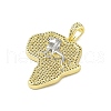 Brass Micro Pave Cubic Zirconia Pendants KK-E111-22G-2