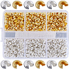 SOFPLATE 600Pcs 2 Colors Brass Crimp Beads Covers KK-SP0002-32-1