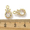 Brass Micro Pave Cubic Zirconia Charms KK-L075-014G-3