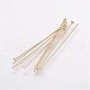 Rack Plating Brass Flat Head Pins KK-E680-02-0.8x35mm-G-2