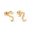 304 Stainless Steel Tiny Dragon Stud Earrings for Men Women EJEW-G318-09G-1