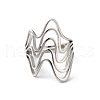 Non-Tarnish 304 Stainless Steel Wave Adjustable Rings for Women RJEW-C091-06P-2
