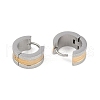 Gold Flash Sand 304 Stainless Steel Hoop Earrings  EJEW-M001-06B-P-2