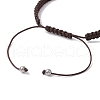 Round Lava Rock & Wood Braided Beads Bracelets BJEW-JB10991-4