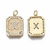 Brass Micro Pave Clear Cubic Zirconia Pendants KK-S356-234X-G-NF-2