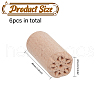 CHGCRAFT 6Pcs 6 Styles Round Wooden Traditional Chinese Moon Cake Molds AJEW-CA0004-23-2