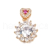 Brass Micro Pave Cubic Zirconia Pendants KK-E795-12KCG-01-1
