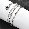 Non-Tarnish 304 Stainless Steel Cable Chain Necklace for Men Women STAS-L164A-01P-B-2