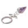 Cone Natural Gemstone Keychains KEYC-JKC00468-4
