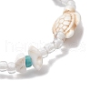 Synthetic Turquoise & Magnesite Beads Stretch Bracelets BJEW-JB11672-4